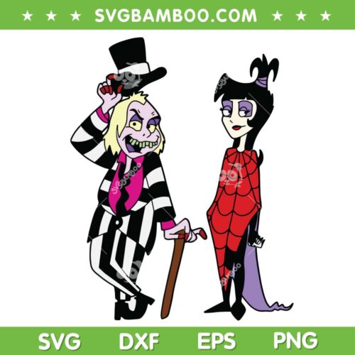 Beetlejuice And Lydia SVG PNG, Halloween Beetlejuice Costume SVG, Lydia Beetlejuice DXF SVG PNG EPS
