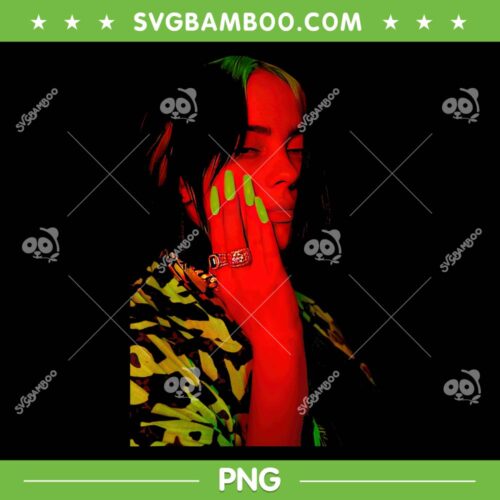 Billie Eilish Red Photo Neon PNG, Billie Eilish Tour Poster PNG, Billie Eilish Portrait PNG