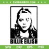 Billie Eilish Silhouette SVG PNG, Billie Eilish Black And White SVG, Singer Portrait DXF SVG PNG EPS