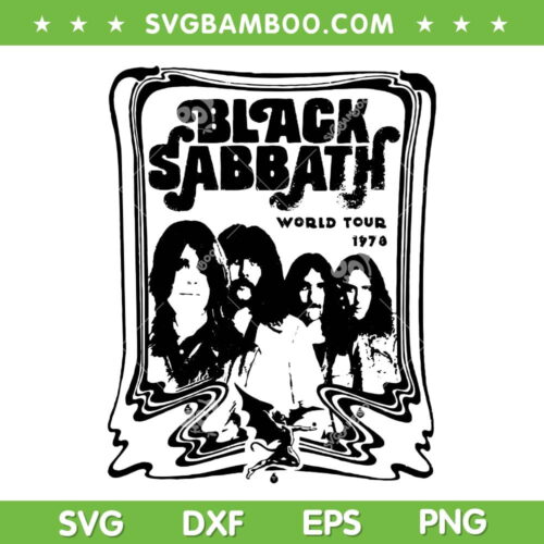 Black Sabbath Official World Tour 1978 SVG PNG, Black Sabbath SVG, Rock Band DXF SVG PNG EPS
