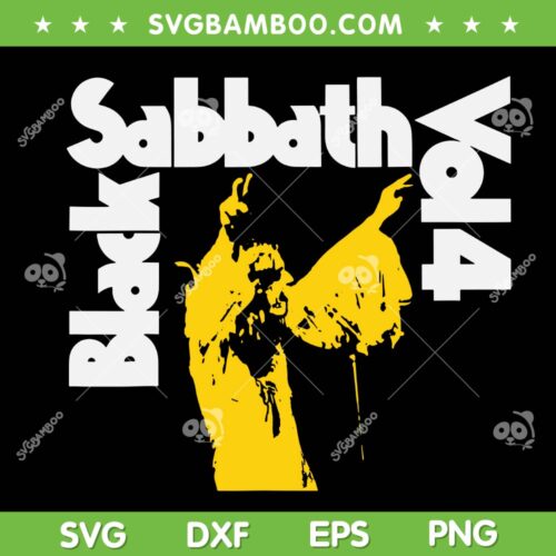 Black Sabbath Vol 4 SVG PNG, Vinilo Black Sabbath SVG, Heavy Metal Music DXF SVG PNG EPS