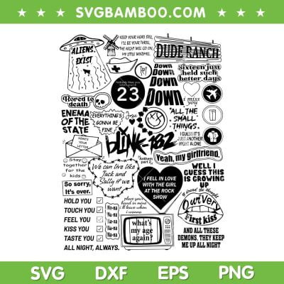 Blink 182 Tracklist SVG PNG, B182 2023 Tour Albums SVG, Blink 182 World Tour 2023 DXF SVG PNG EPS Blink 182 Tracklist SVG PNG, B182 2023 Tour Albums SVG, Blink 182 World Tour 2023 DXF SVG PNG EPS