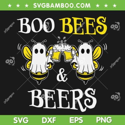 Boo Bees And Beers SVG PNG, Boo Beer Halloween SVG, Honey Bee DXF SVG PNG EPS