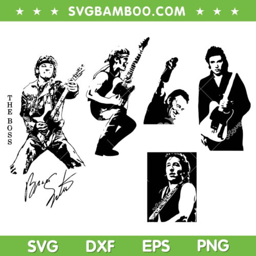 Bruce Springsteen Silhouette SVG Bundle, Bruce Frederick Joseph Springsteen SVG Bundle, The Boss DXF SVG PNG EPS