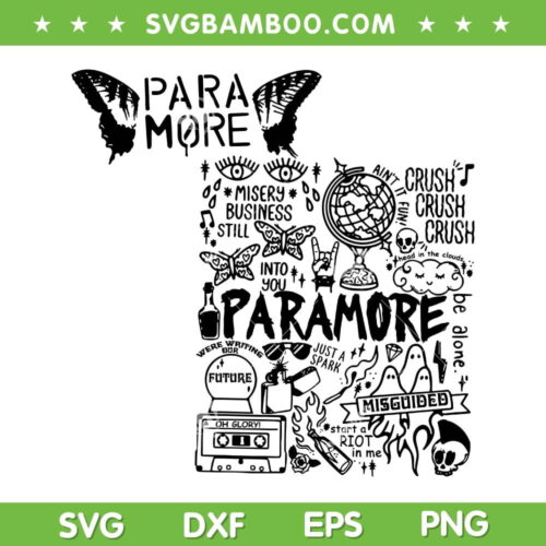 Butterfly Paramore SVG PNG, Paramore Band 2023 Tour SVG, Paramore Logo DXF SVG PNG EPS