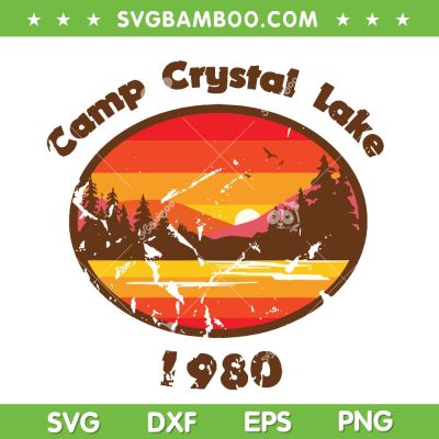 Camp Crystal Lake 1980 Retro SVG PNG, Jason Voorhees Camp Crystal SVG, Summer 1980 DXF SVG PNG EPS