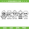 Chibi Horror Movie Friends SVG PNG, Cute Chibi Ghostface Freddy Jason Myers SVG, Babies Horror Characters DXF SVG PNG EPS