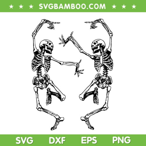 Dancing Skeletons SVG PNG, Skeleton Funny Dance SVG, Halloween Skeleton DXF SVG PNG EPS