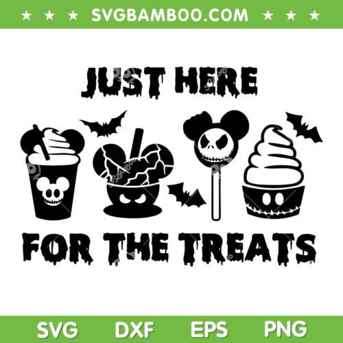 Disney Just Here For The Treats SVG PNG, Halloween Snacks Mouse SVG, Disney Halloween DXF SVG PNG EPS