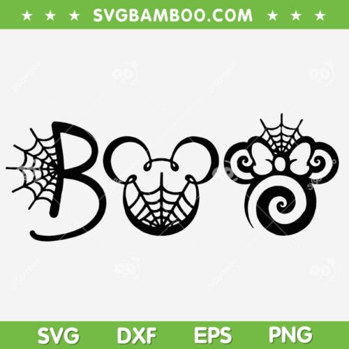 Disney Mouse Boo Halloween SVG PNG, Mickey And Minnie Mouse Boo SVG, Disney Halloween DXF SVG PNG EPS
