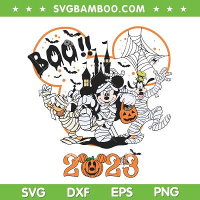 Disney Mummy Mouse And Friends SVG PNG, Halloween Mickey Boo 2023 SVG, Disney Halloween DXF SVG PNG EPS