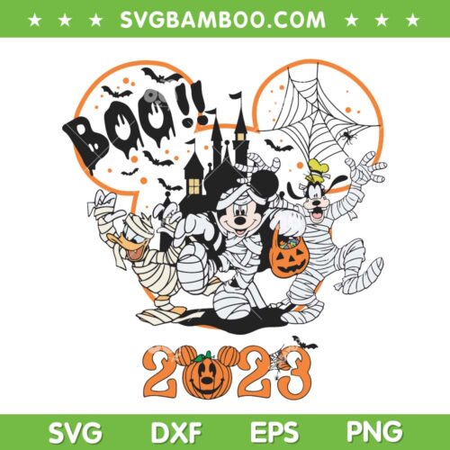 Disney Mummy Mouse And Friends SVG PNG, Halloween Mickey Boo 2023 SVG, Disney Halloween DXF SVG PNG EPS