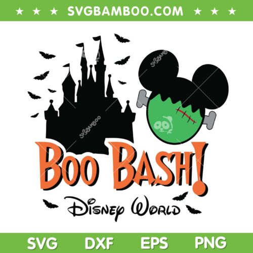 Disney World Boo Bash SVG PNG, Mickey Frankenstein Horror Movie SVG, Boo Halloween DXF SVG PNG EPS
