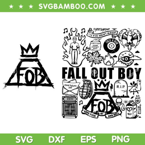 Fall Out Boy 2023 Tour SVG PNG, 2 Files FOB Band SVG, Fall Out Boy Band DXF SVG PNG EPS