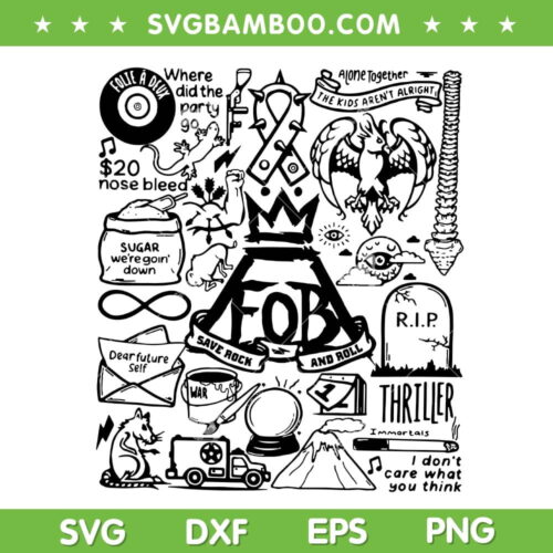 Fall Out Boy Tour 2023 SVG PNG, Vintage Fall Out Boy Lyric SVG, Fallout Boy Band DXF SVG PNG EPS