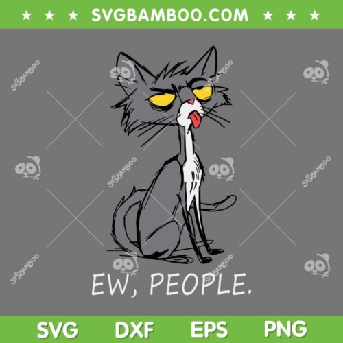 Funny Cat Ew People SVG PNG, Meowy Cat Lovers SVG, Black Cat DXF SVG PNG EPS