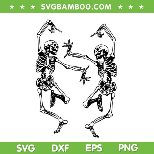 Funny Skeleton Dancing Halloween SVG PNG, Skeleton Dance SVG, Happy Halloween Skeleton DXF SVG PNG EPS