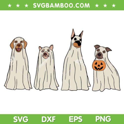 Ghost Dog Halloween SVG PNG, Boo Dogs Pumpkin SVG, Animal Ghost DXF SVG PNG EPS