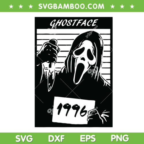 Ghostface Horror Prison SVG PNG, Ghost Killer 1996 SVG, Horror Movie Halloween DXF SVG PNG EPS