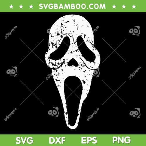 Ghostface Scream Mask SVG PNG, Scary Horror 90s SVG, Scream Mask DXF SVG PNG EPS