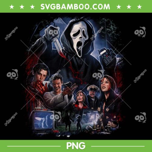 Ghostface Scream Poster PNG, Halloween Ghost Face PNG, Scary Horror Movie PNG