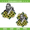Ghostface Sunflower SVG PNG, Halloween Scream Face SVG, Floral Ghost DXF SVG PNG EPS
