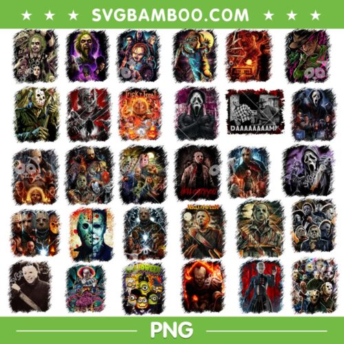 Horror Movies Halloween Bundle PNG, Horror Characters PNG Bundle, Friends Horror PNG Bundle