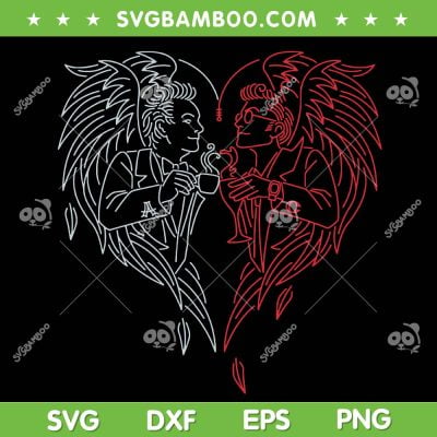 Good Omens A Toast to the World SVG, Blue and Red Good Omens SVG, Heart Good Omens DXF SVG PNG EPS