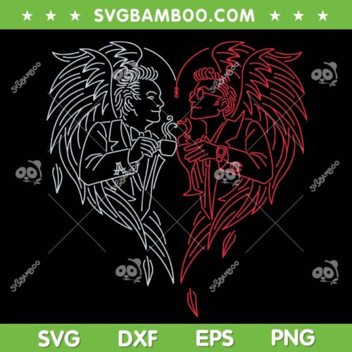 Good Omens A Toast to the World SVG, Blue and Red Good Omens SVG, Heart Good Omens DXF SVG PNG EPS