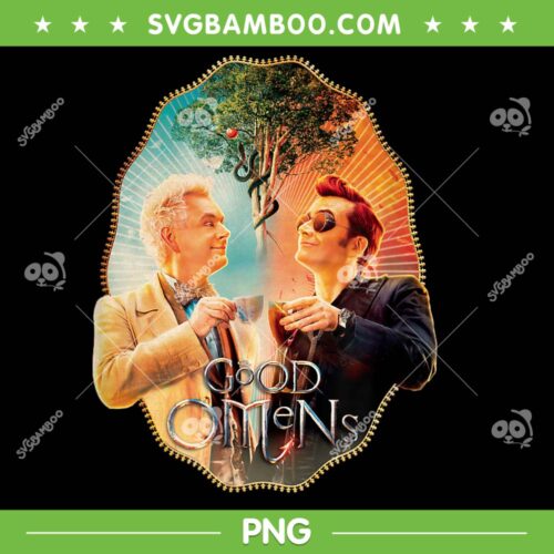 Good Omens Toasting Duo PNG, Good Omens Funny PNG, Toasting Duo Portrait PNG