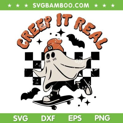 Groovy Creep It Real SVG PNG, Funny Ghost Skateboard Halloween SVG, Groovy Halloween DXF SVG PNG EPS Groovy Creep It Real SVG PNG, Funny Ghost Skateboard Halloween SVG, Groovy Halloween DXF SVG PNG EPS