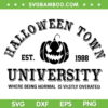 Halloween Town University SVG PNG, Pumpkin Halloween School SVG, Halloween Town Est 1988 DXF SVG PNG EPS