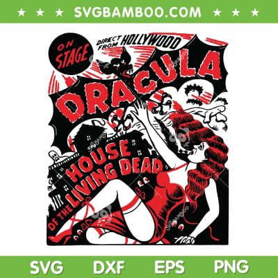 Halloween Vampire Horror Movie SVG PNG, Dracula Living Dead SVG, Horror Movie Characters DXF SVG PNG EPS