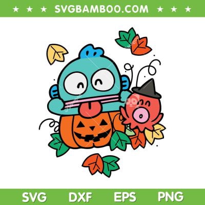 Hangyodon Happy Halloween SVG, Sayuri The Octopus And Hangyodon SVG, Halloween Cartoon DXF SVG PNG EPS