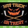 Hat Trick Or Treat Hockey SVG PNG, Pumpkin Ice Hockey Halloween SVG, Halloween Pumpkin DXF SVG PNG EPS
