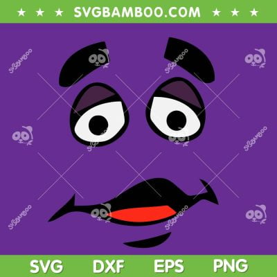 Hbd Grimace SVG PNG, Funny Face Hbd Grimace SVG, Grimacing Face DXF SVG PNG EPS
