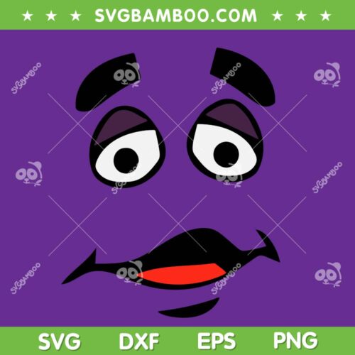 Hbd Grimace SVG PNG, Funny Face Hbd Grimace SVG, Grimacing Face DXF SVG PNG EPS
