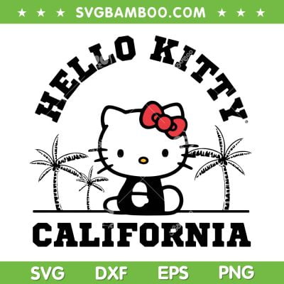 Hello Kitty Christmas SVG PNG, Hello Joy Holiday SVG, Kitty Hello Joy DXF SVG PNG EPS Hello Kitty California Palm Trees SVG PNG, Disney Cali Palm Trees SVG, Hello Kitty Vacation DXF SVG PNG EPS