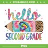 Hello Second Grade Leopard Tie Dye PNG, Back To School Pencil Leopard PNG, Hello 2nd Grade PNG