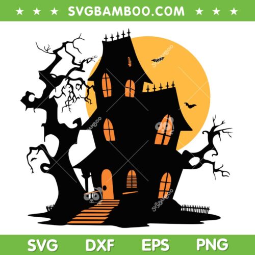 Horror Halloween Castle SVG PNG, Witch House Horror SVG, Halloween House DXF SVG PNG EPS