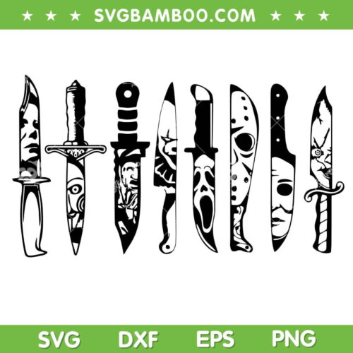Horror Movies Knives SVG PNG, Horror Characters Halloween SVG, Halloween Movies DXF SVG PNG EPS
