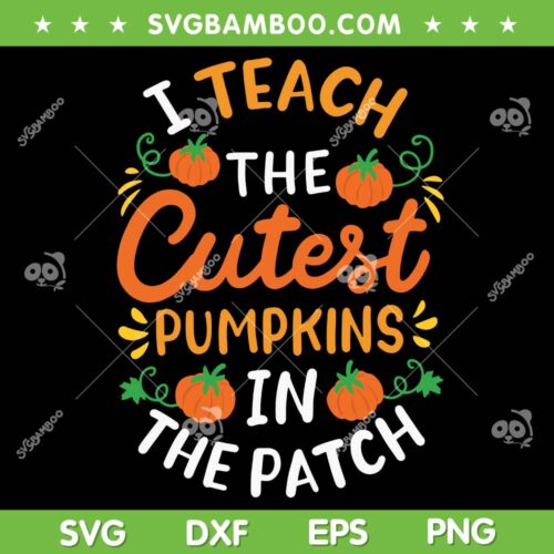 I Teach The Cutest Pumpkins SVG PNG, Halloween Pre K Kindergarten Teacher SVG, Teacher Halloween DXF SVG PNG EPS