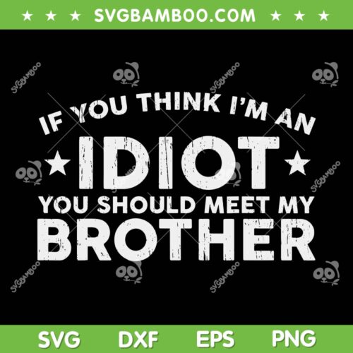 If You Think I'm An Idiot You Should Meet My Brother SVG, My Brother Humor SVG, Funny Quote DXF SVG PNG EPS