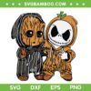 Jack Skellington And Baby Groot SVG PNG, Halloween Chibi Jack And Groot Friends SVG, Jack Skellington DXF SVG PNG EPS Jack Skellington And Baby Groot SVG PNG, Halloween Chibi Jack And Groot Friends SVG, Jack Skellington DXF SVG PNG EPS