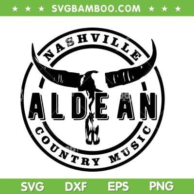 Jason Aldean SVG PNG, Aldean Nashville Country Music SVG, Aldean Bull Skull DXF SVG PNG EPS