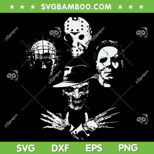Jason Myer Freddy And Pinhead SVG PNG, Horror Movies Friends SVG, Scary Characters DXF SVG PNG EPS