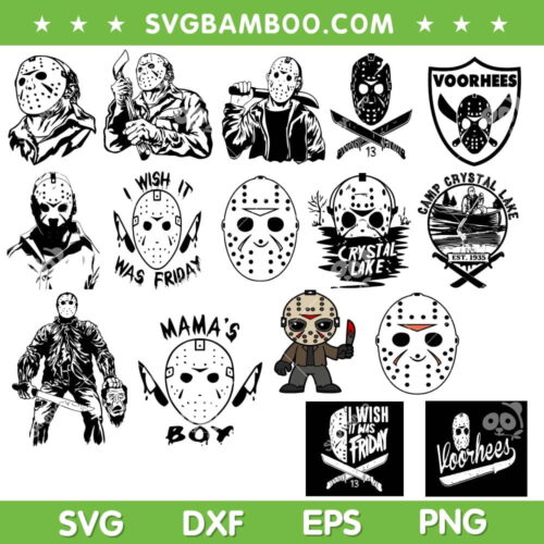 Jason Voorhees SVG Bundle, Friday The 13th SVG Bundle, Horror Halloween DXF SVG PNG EPS