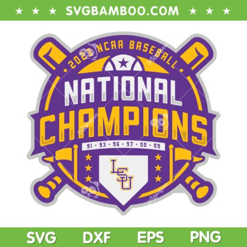 LSU Tigers National Champs 2023 SVG PNG, LSU Baseball Logo SVG, 2023 NCAA Baseball DXF SVG PNG EPS