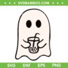Little Ghost Ice Coffee SVG PNG, Happy Halloween Little Ghost SVG, Ghost With Coffee DXF SVG PNG EPS