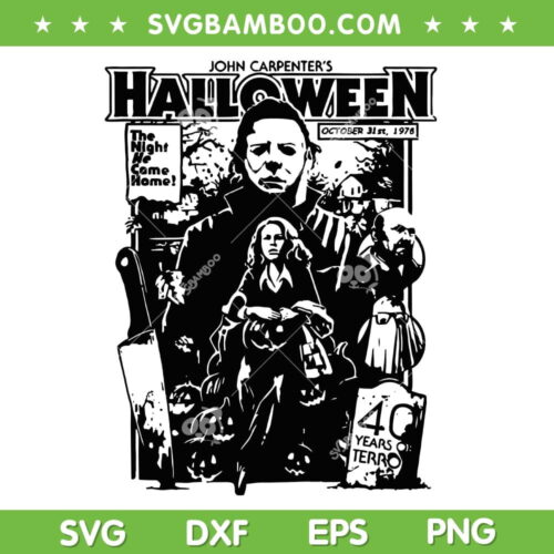 Michael Myers Halloween 1978 SVG PNG, John Carpenters Horror Movie SVG, John Carpenters Halloween DXF SVG PNG EPS